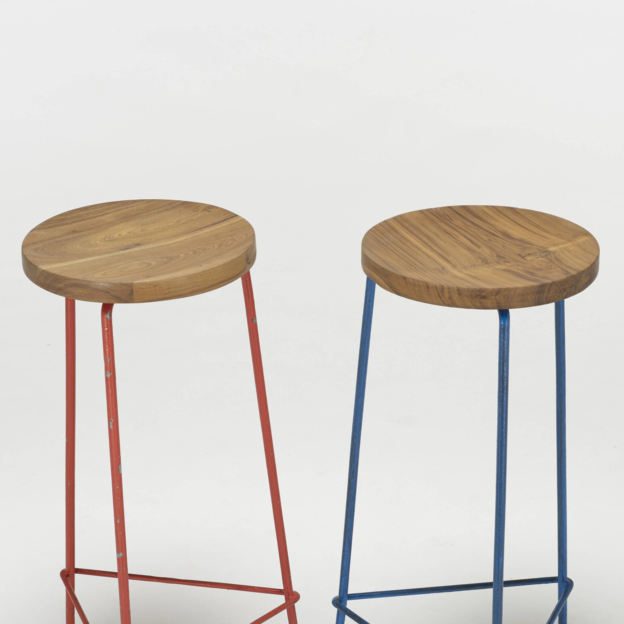 102 PIERRE JEANNERET, pair of stools from the College of Architecture