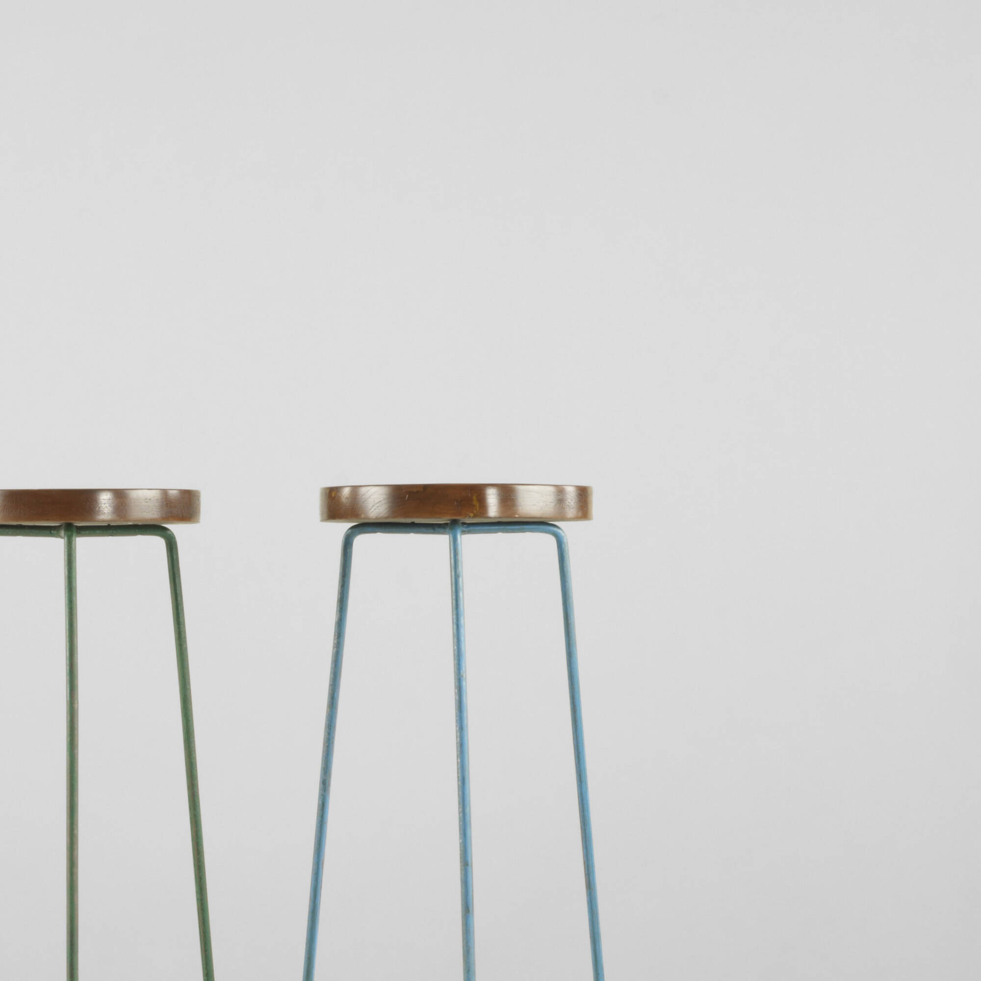 108 PIERRE JEANNERET, pair of stools from the College of Architecture