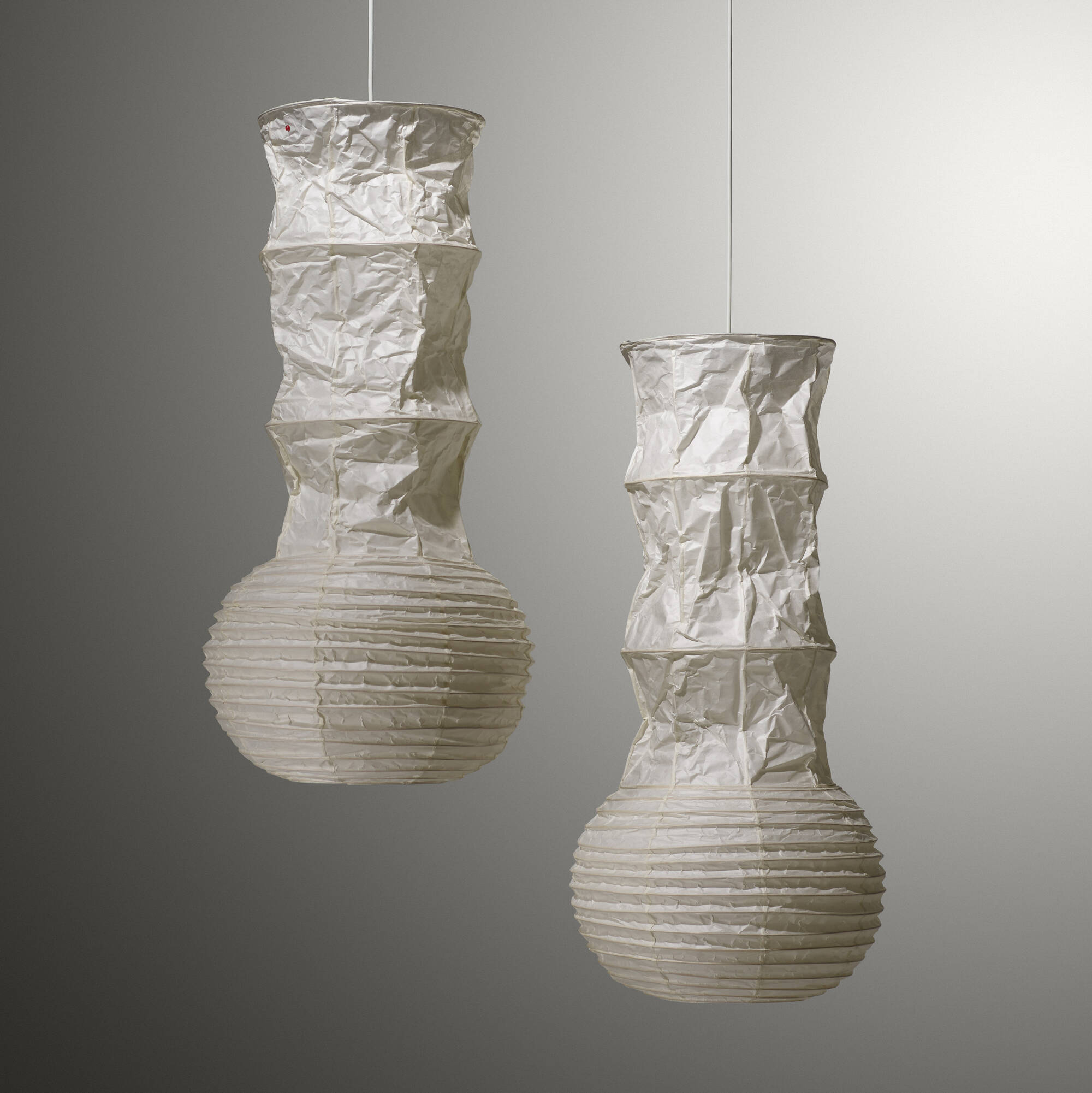 117: ISAMU NOGUCHI, Akari light sculptures model S2, pair < Taking 