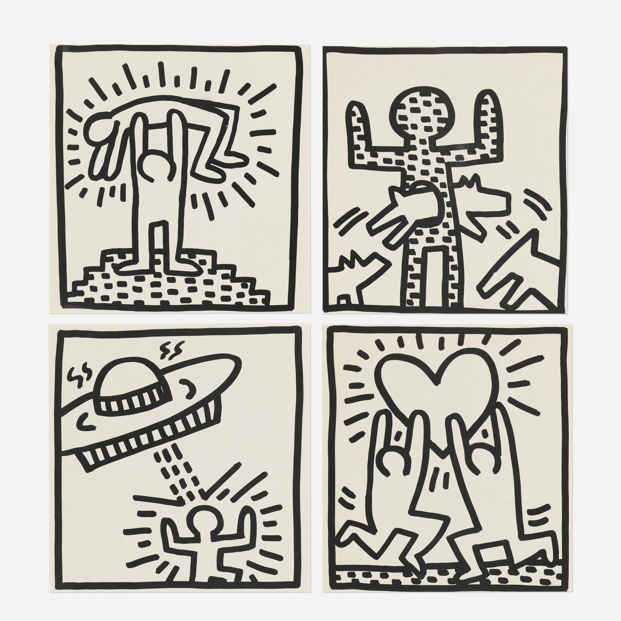 137: KEITH HARING, Untitled (four works from the Keith Haring 
