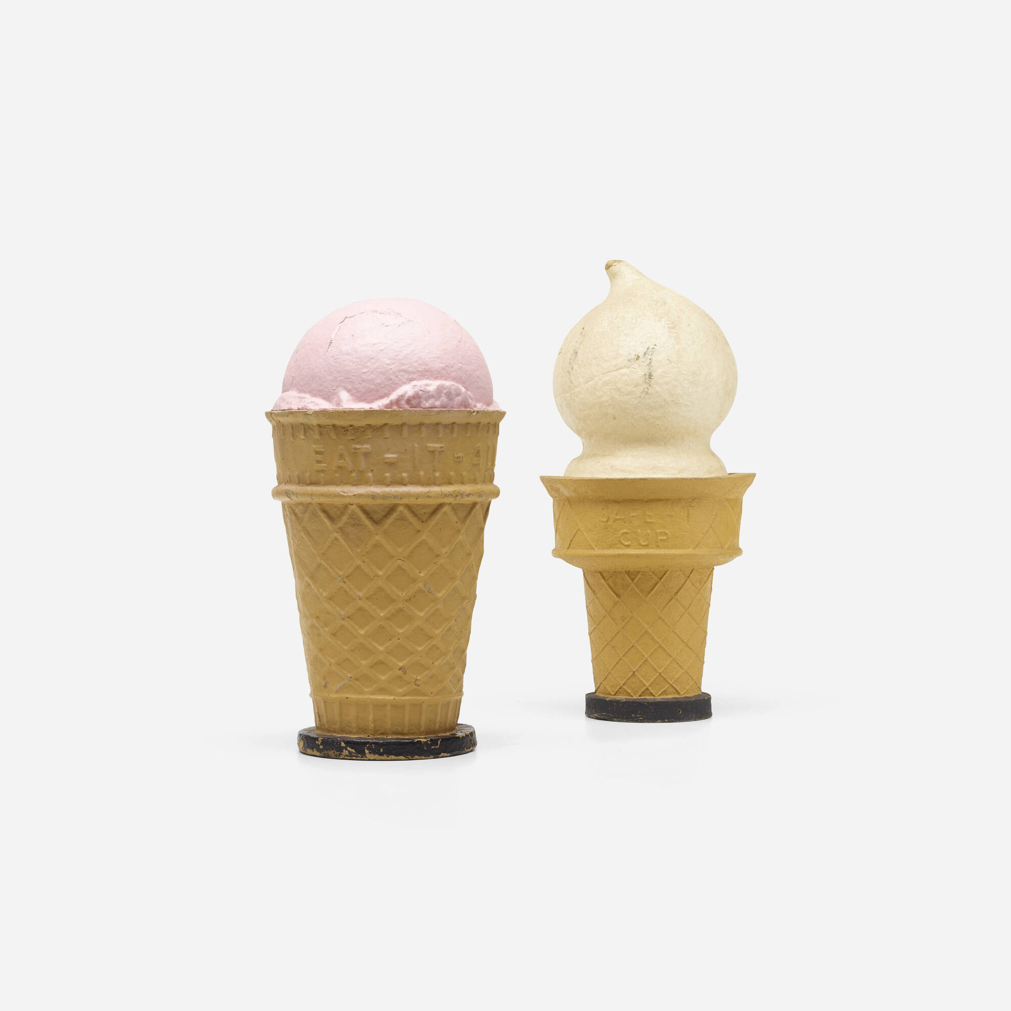 260 AMERICAN, monumental ice cream cone displays, set of two