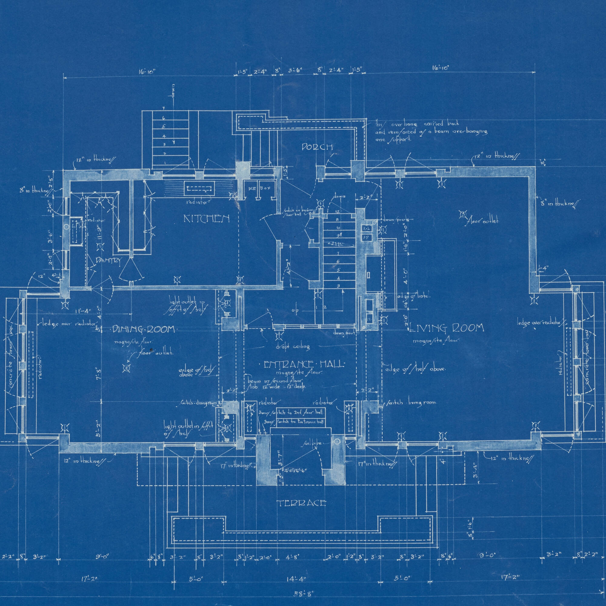 328 Frank Lloyd Wright Set Of Eight Blueprints For The The