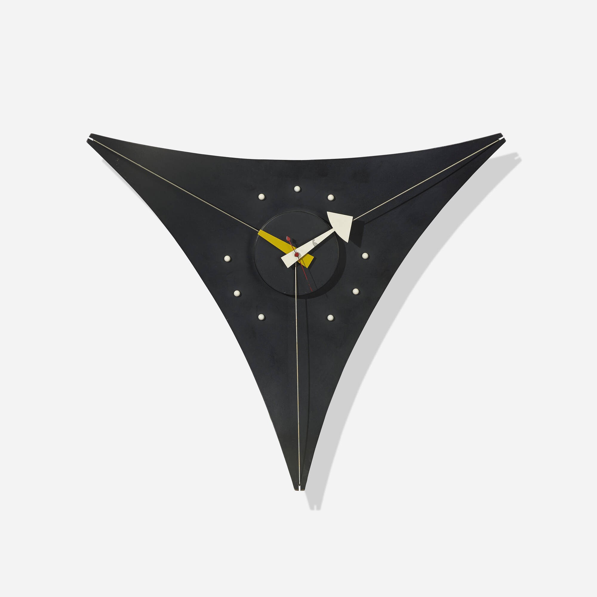 384: GEORGE NELSON & ASSOCIATES, Triangle wall clock, model 2225A
